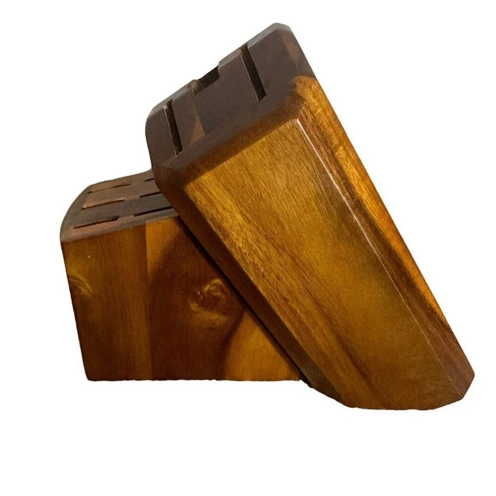 Cangshan Acacia Wooden Knife Block for 12 Piece Knife Sets